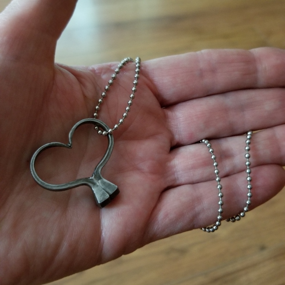 Horseshoe nail necklace